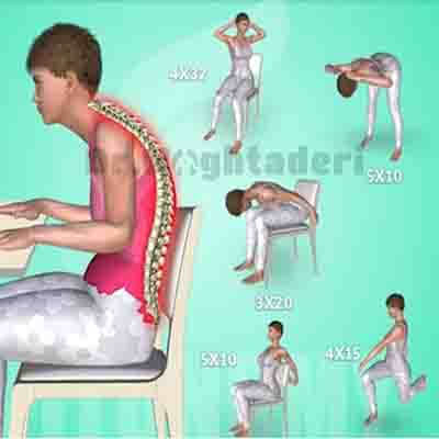 نرمش های جلوگیری از صدمه به ستون فقرات در هنگام نشستن