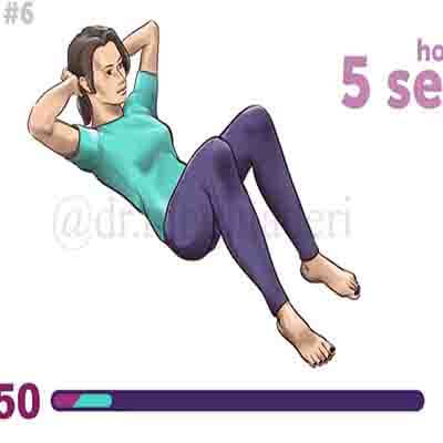 حرکت کششی برای کاهش کمر درد-تمرین شماره ۶